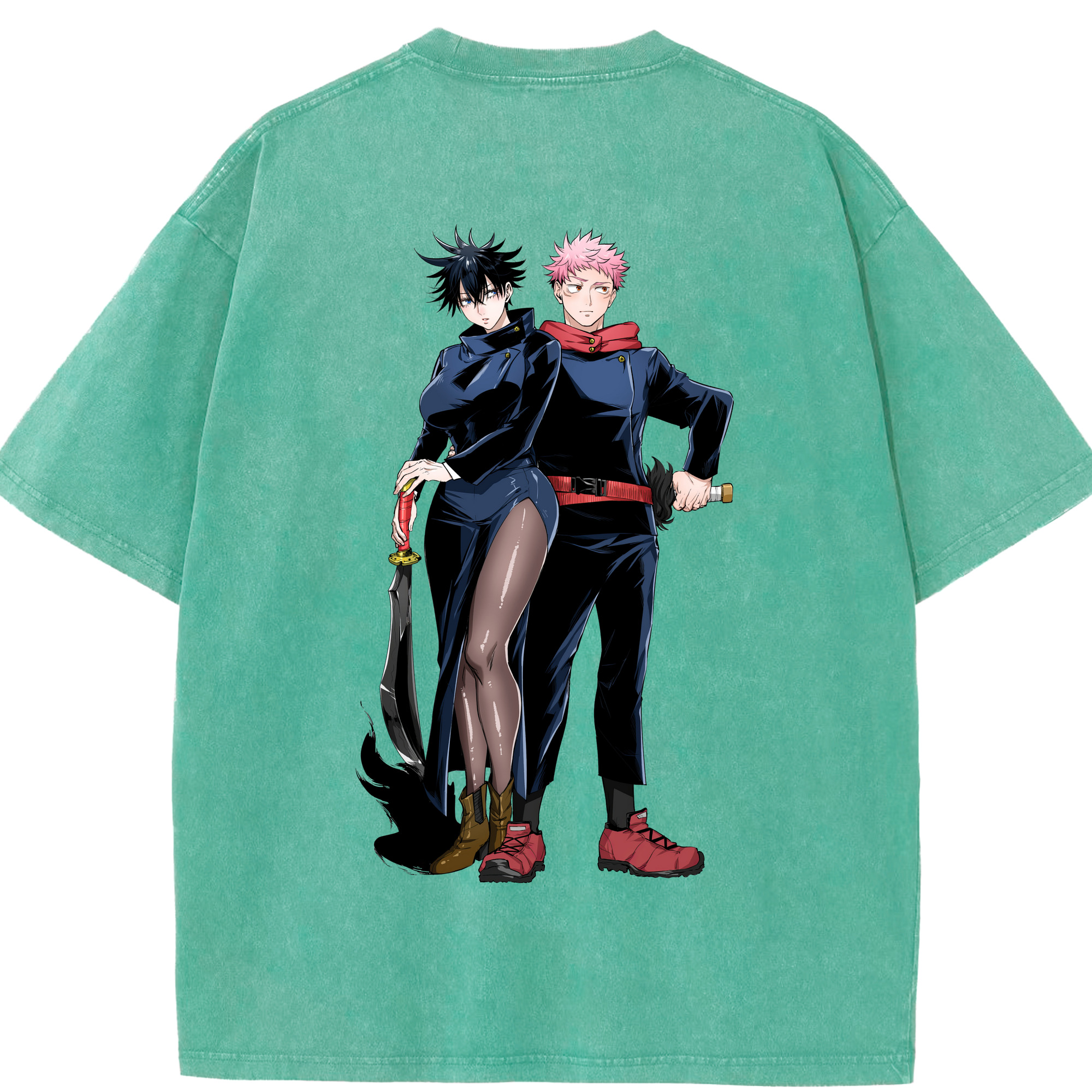 （画像用） 呪術廻戦 Jujutsu Kaisen 綿100% ヴィンテージ風 半袖Tシャツ（背面プリント）
